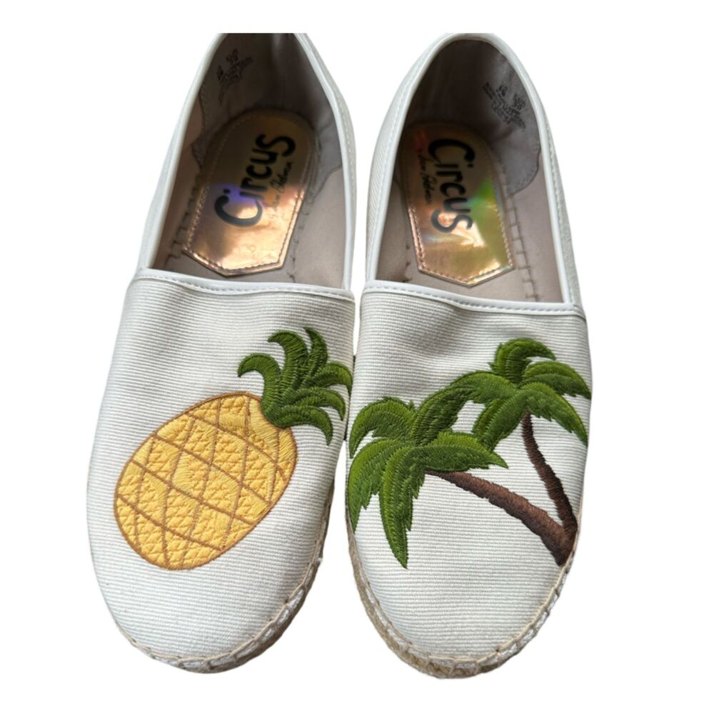 Cicus by Sam Edelman Leni Flats Espadrilles Pineapple Palm Tree Size 9
